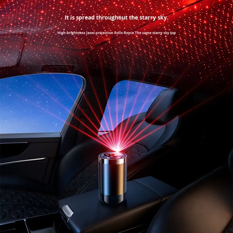 Luxury Smart Atomizing Car Fragrance Diffuser Colorful Light Starry Top 5 Gear Adjust Auto Spray USB Powered Vibration Sensor