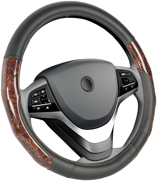 Steering Wheel Cover – Black & Brown
