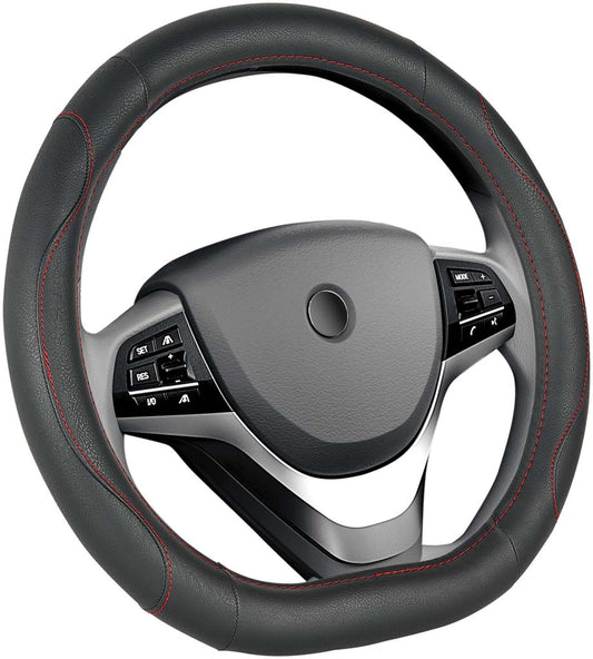 Contrast-Stitch Steering Wheel Cover