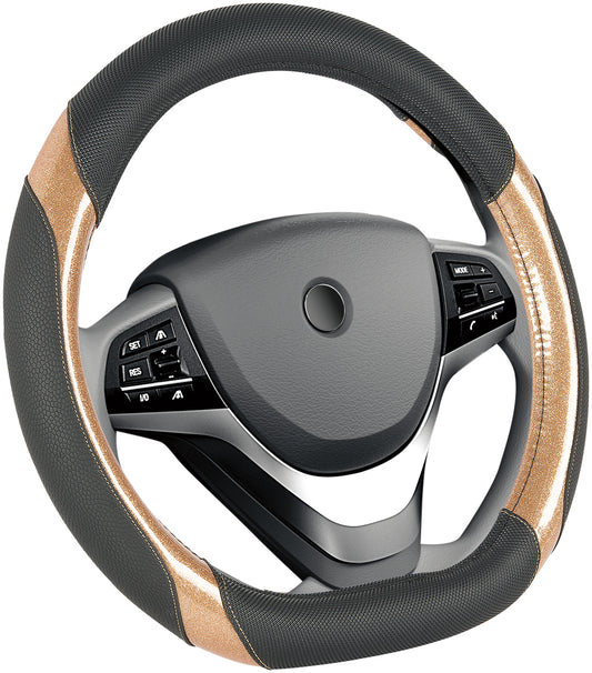 Steering Wheel Cover – Black & Gold