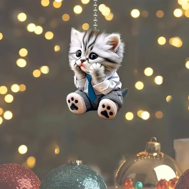 Cute cat Shaped Pendant for Car Interior Accessories Acrylic Material Kitty Shapes Car Hanging Decoration