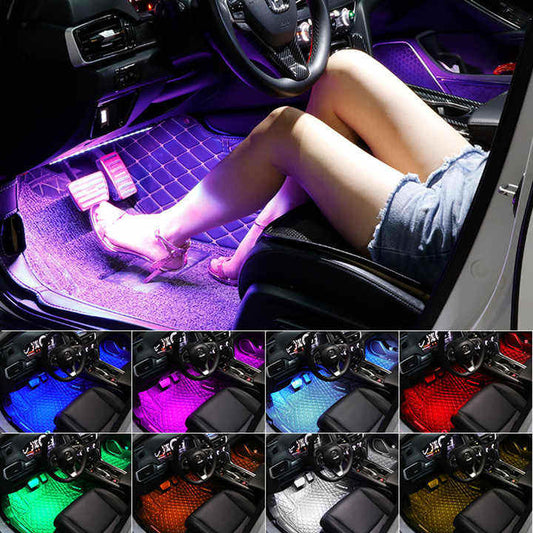 High Quality Universal Fitment Car Ambient Lighting Strip 5050 RGB LED App Remote Control Wireless Music USB 12V Interior Light