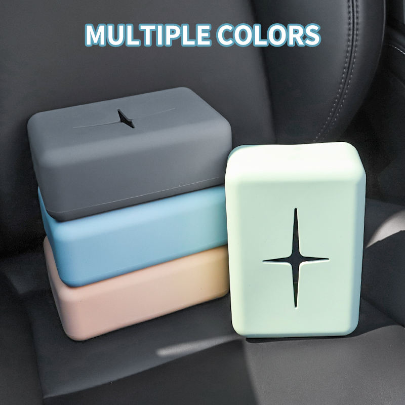 New Arrivals Custom Creative Multi-Functional Silicone Car Tissue Holder Paper Box Tissue Box for Most Car