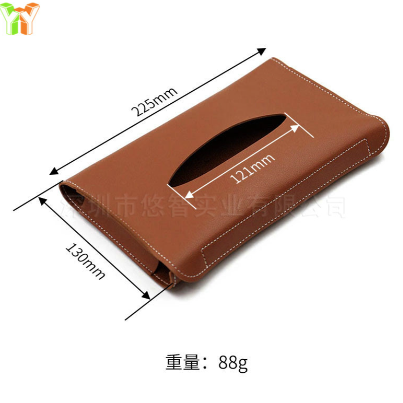YY Stocked Car Tissue Holder Leather Pocket Tissue Case Napkin Holder for Car