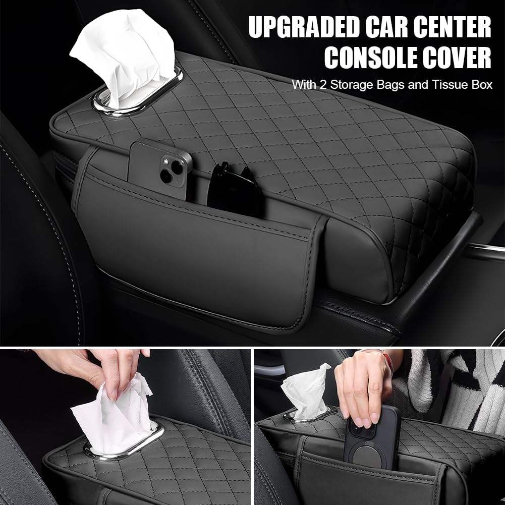 Customized Logo Fancy Leather Portable Tissue Box Car Napkin Holder Cover Paper Box Tissue Box for Car