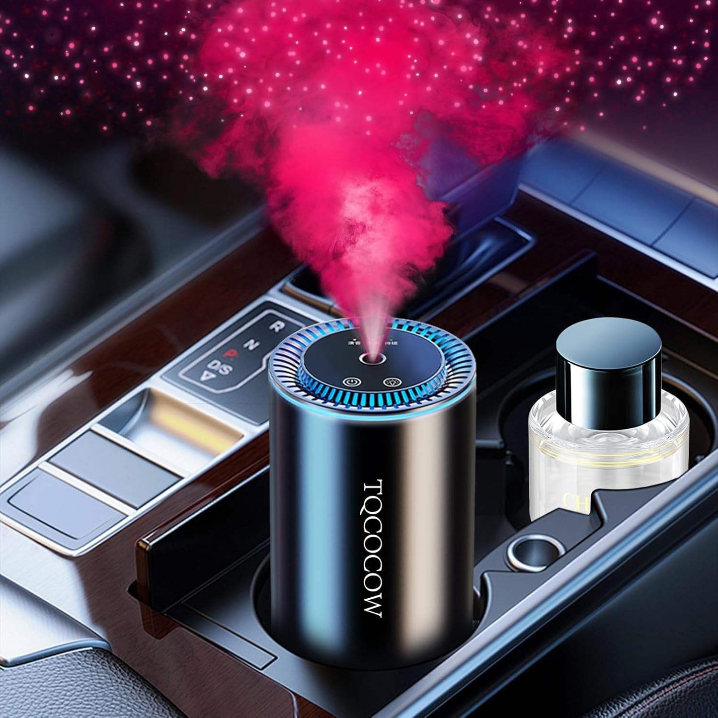 Smart Car Air Freshener Diffuser with Starry Sky Projection and 50ml Perfume Rechargeable Car Aroma Diffuser