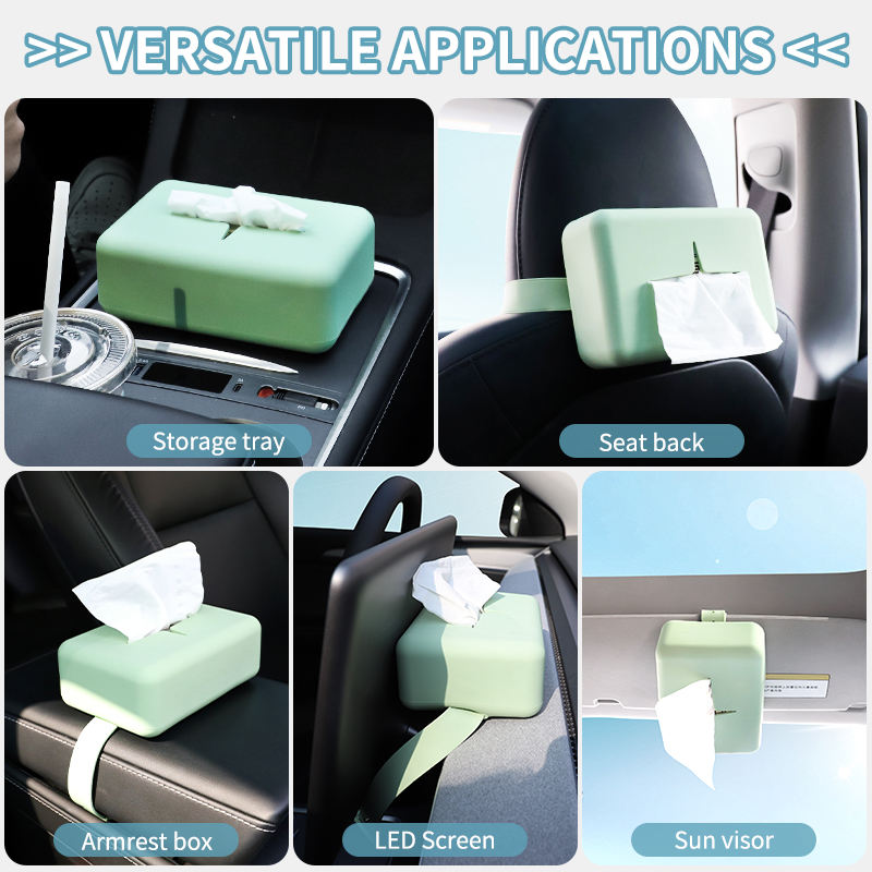 New Arrivals Custom Creative Multi-Functional Silicone Car Tissue Holder Paper Box Tissue Box for Most Car