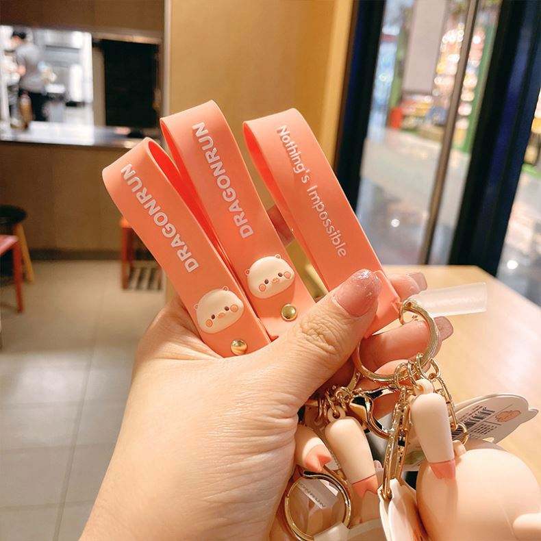 Cartoon Anime Piggy Keychain Cute Doll Pvc Soft Rubber Key Chains for Women Gifts Trend Car Keys Bag Charm Pendant Pig Keychain