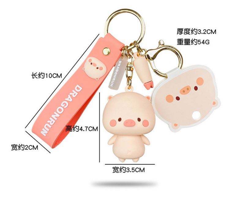 Cartoon Anime Piggy Keychain Cute Doll Pvc Soft Rubber Key Chains for Women Gifts Trend Car Keys Bag Charm Pendant Pig Keychain