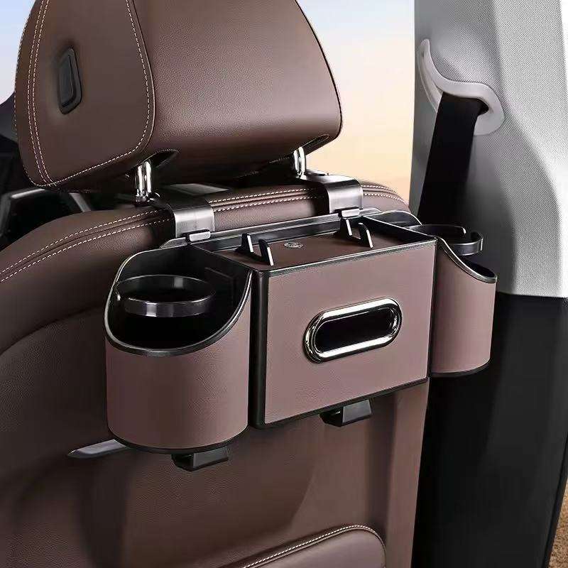 Wholesale Car Rear Seat Storage Organizer Box Multifunctional Tissue Box Water Cup Holder Car Seat Back Storage Box